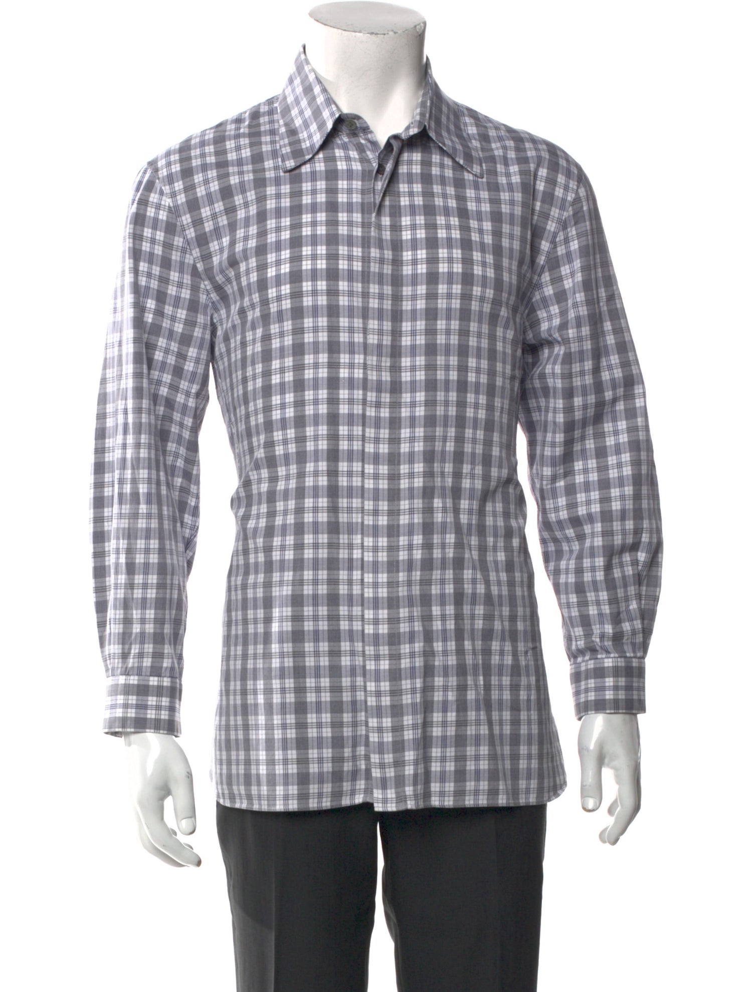 Acne Studios Plaid Print Long Sleeve Shirt
